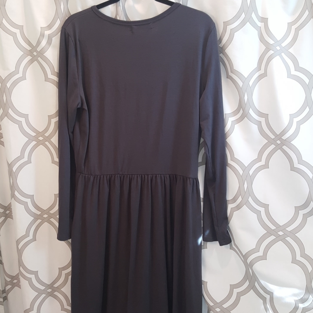 Nenona Grey LS Dress w/ Pockets XL NWT - Picture 6 of 6